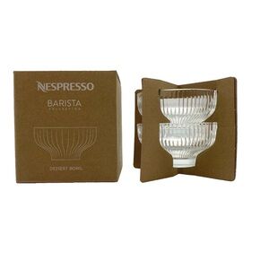 Nespresso Affogato Glass Bowls Set of 2 Dessert Bowls Barista NIB